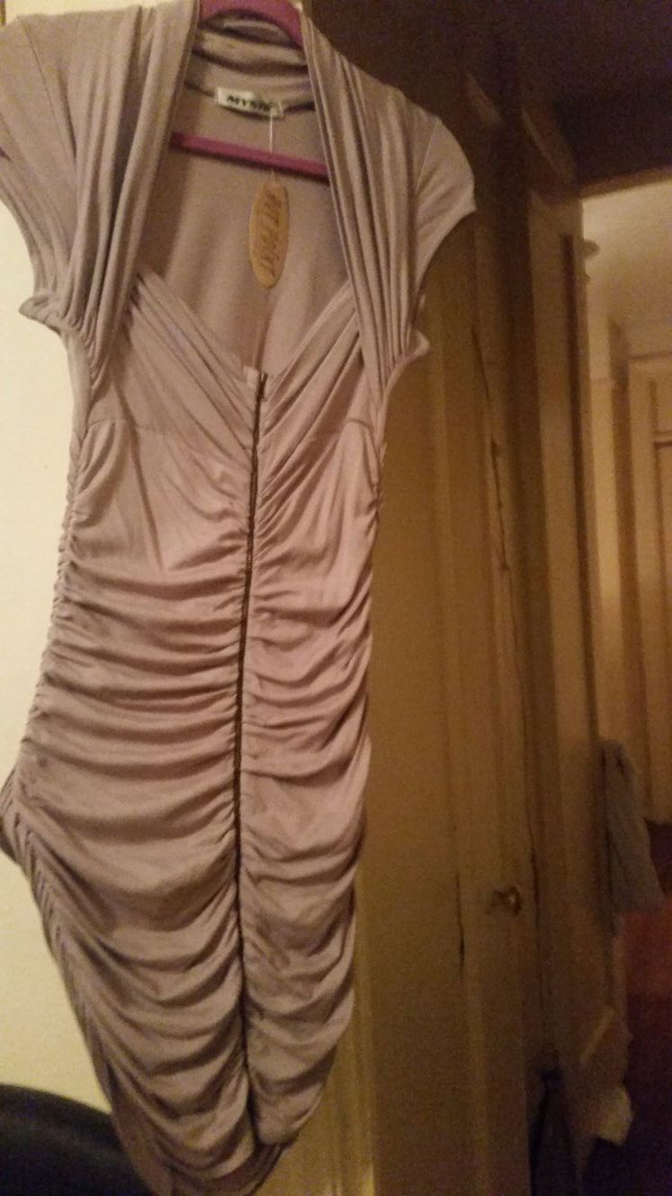 Sexy Beige Scrunchy Dress (NEW)