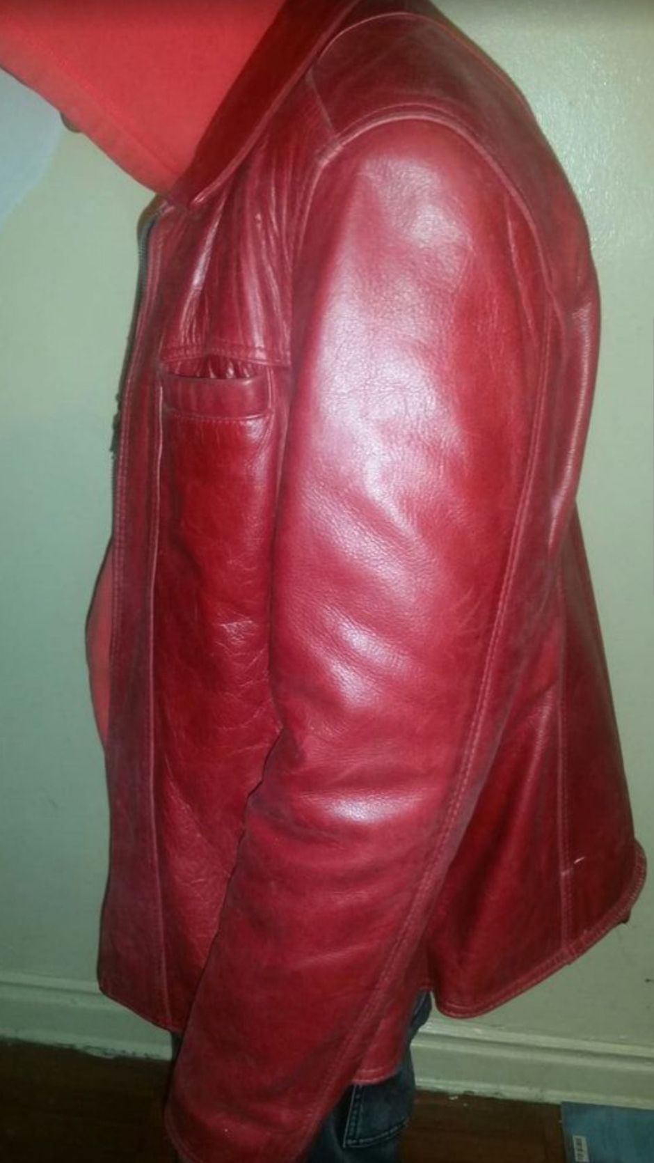 Womens Red Leather Coat - photo 2