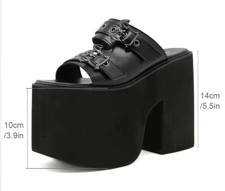 New Goth Wedge Sandals Platform Shoes Size 40 (8.5) - photo 2