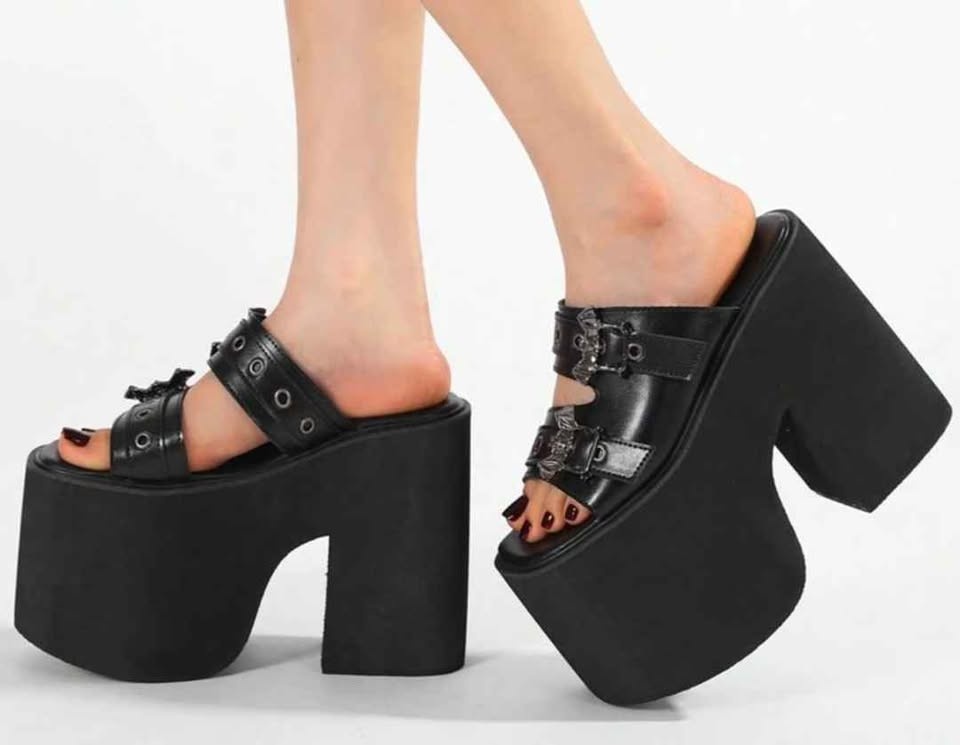 New Goth Wedge Sandals Platform Shoes Size 40 (8.5) - photo 5