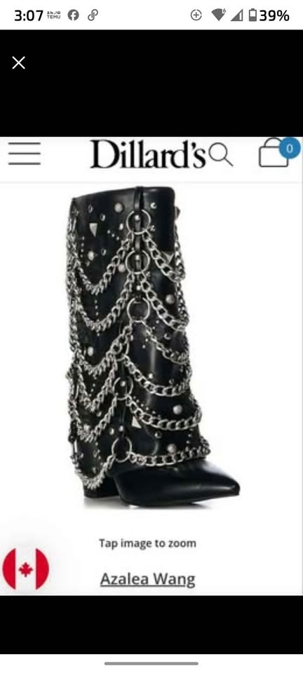 DILLARDS FAzalea Wang Aleena Chain Hardware Western Boots Size 8 - photo 2
