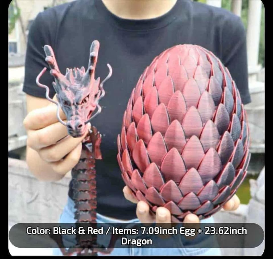 Unique Large 3D Printed Dragon Egg