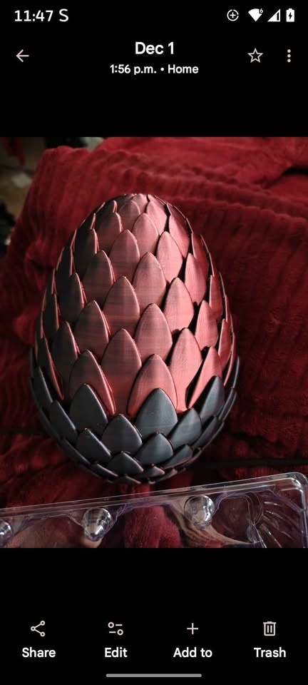 Unique Large 3D Printed Dragon Egg - photo 2