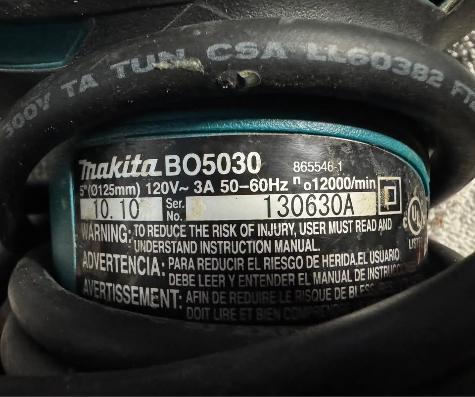 Makita 5” Random Orbit Sander 8 Hole - photo 2