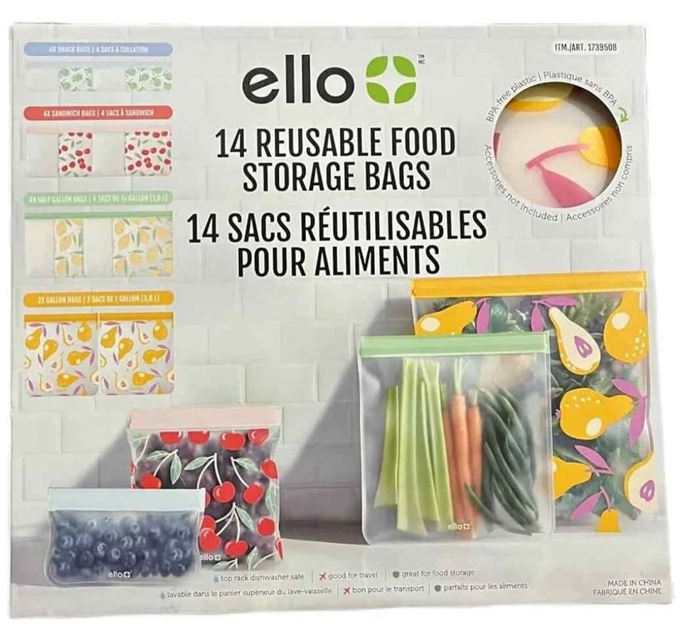 Reusable Food Storage Bags (14 ct)