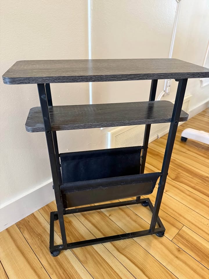 Narrow End Table / Side Table with Magazine Rack