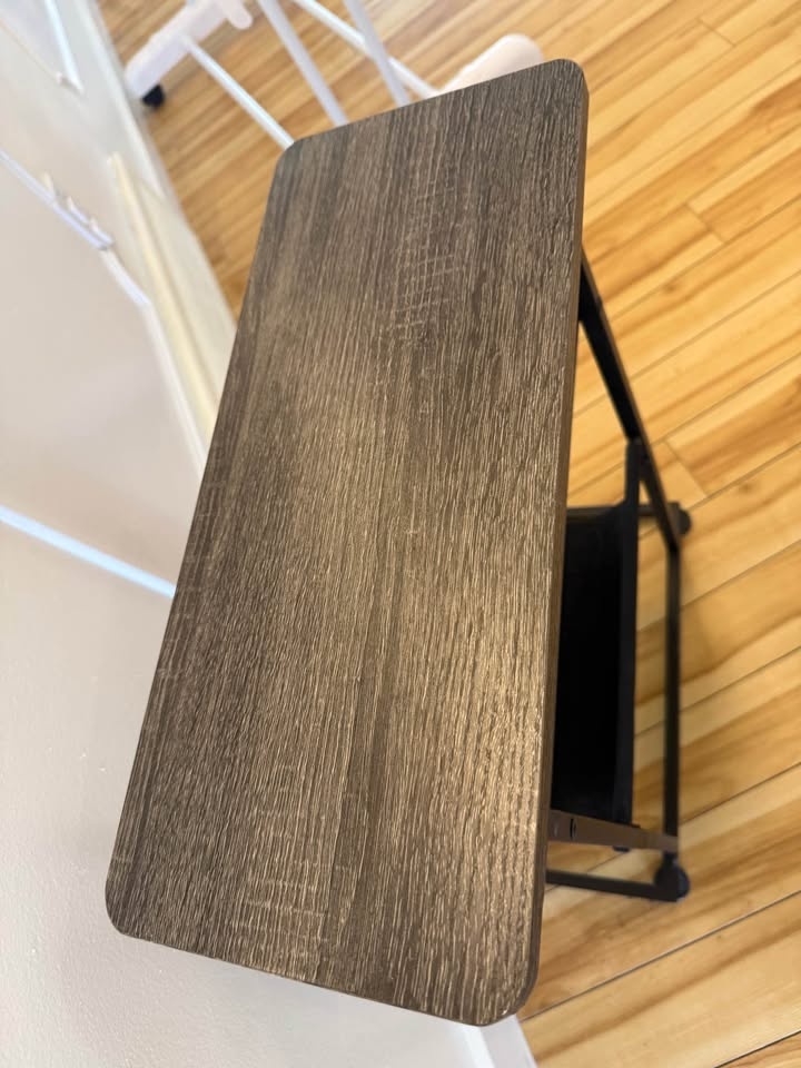 Narrow End Table / Side Table with Magazine Rack - photo 2