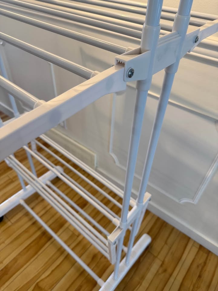 Large 4-Tier Foldable Clothes Drying Rack on Wheels - photo 2