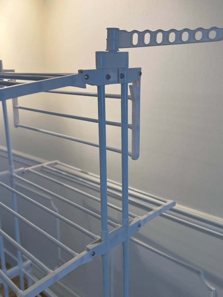 Large 4-Tier Foldable Clothes Drying Rack on Wheels - photo 3