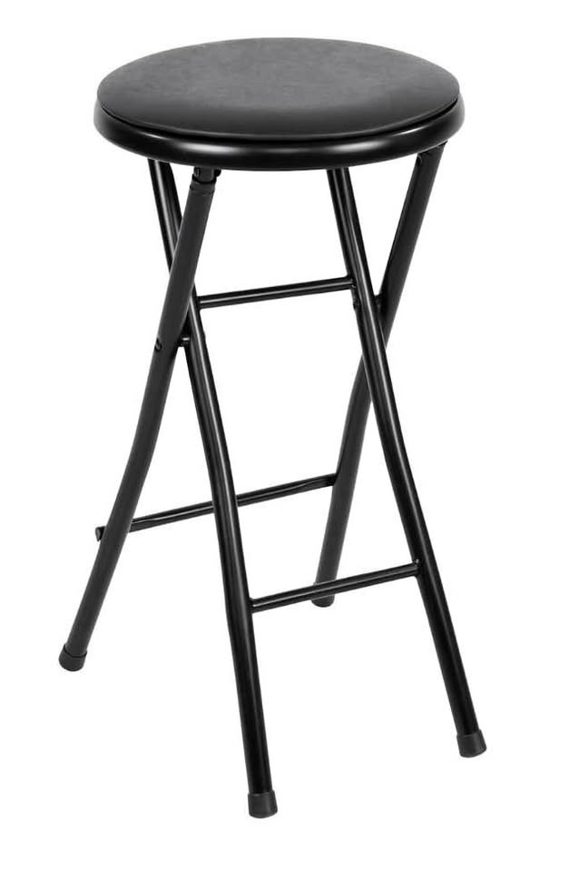 COSCO 24" Vinyl Padded Folding Stool, Black (2 Pieces)