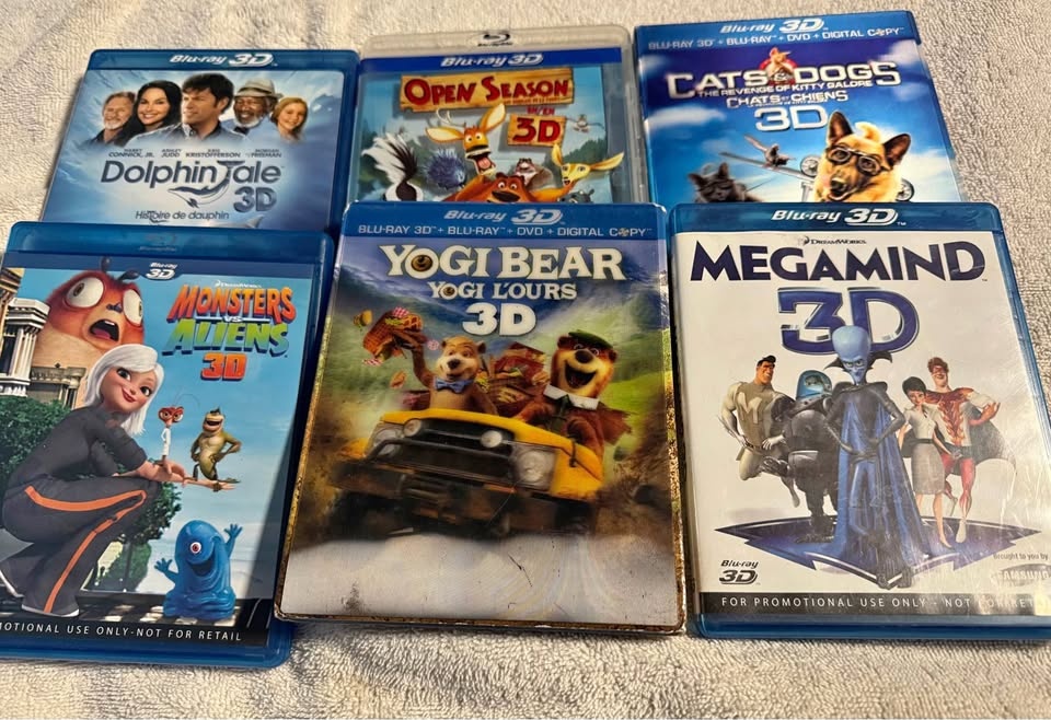 Six 3D Blu-ray DVDs