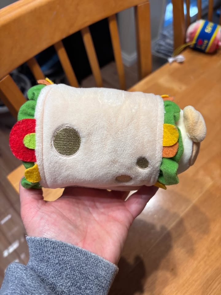 Cute dog in burrito stuffy - photo 2