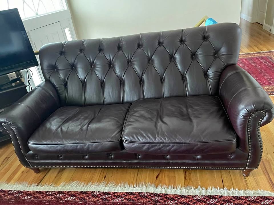 Leather Sofa with nail heads