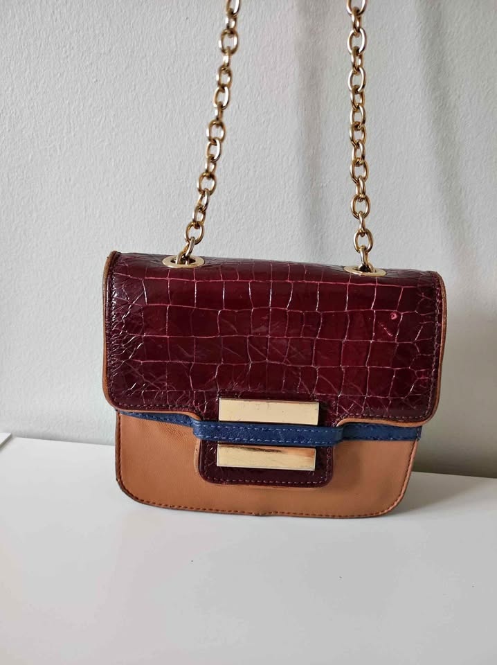 Vintage Zac Posen Stamped Leather Crossbody