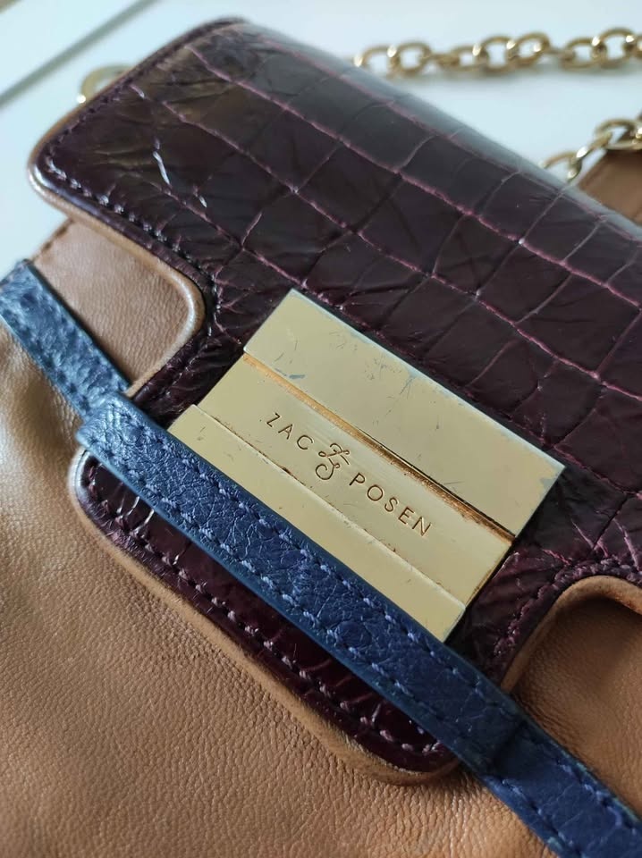 Vintage Zac Posen Stamped Leather Crossbody - photo 3