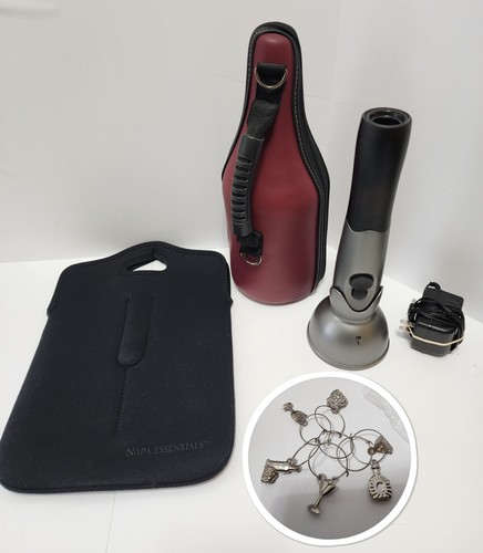 Wine Bottle Cooler Bundle: CaddyO Leather Carrier + Electric Ope