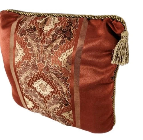 Luxury Decorative Pillow Set - Damask Crimson/Gold Regency Tasse - photo 2