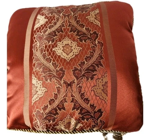 Luxury Decorative Pillow Set - Damask Crimson/Gold Regency Tasse - photo 3