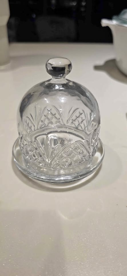 Crystal butter dish