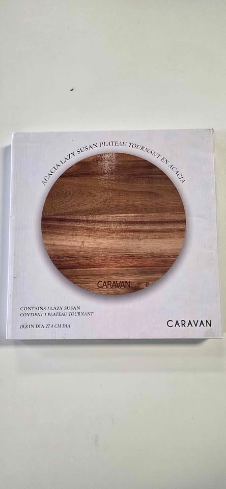 Caravan 10.8" Acacia Wood Lazy Susan