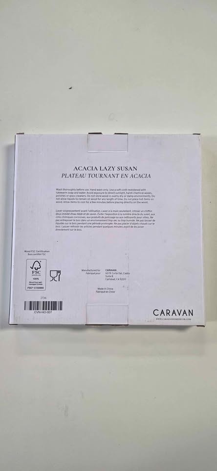 Caravan 10.8" Acacia Wood Lazy Susan - photo 2