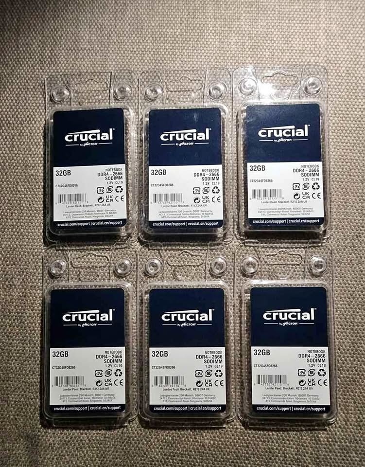 Crucial 32GB DDR4 2400MHz SO-DIMM RAM - Brand New