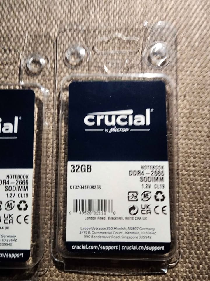 Crucial 32GB DDR4 2400MHz SO-DIMM RAM - Brand New - photo 3
