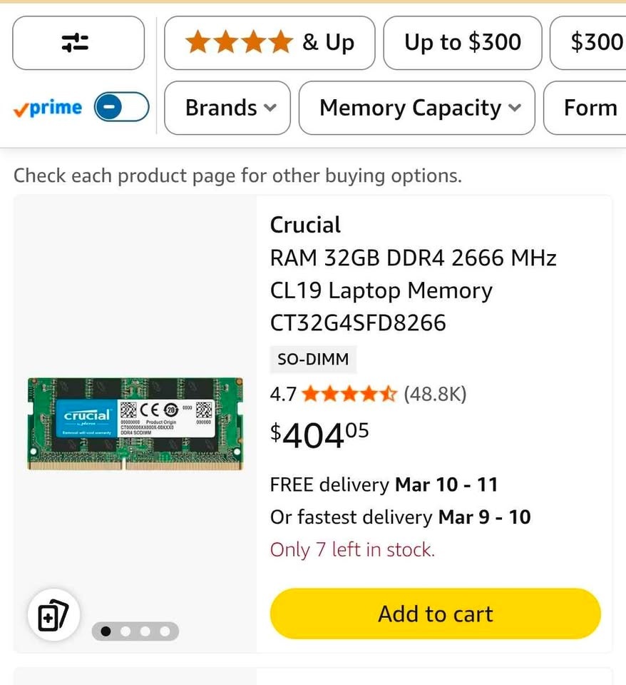 Crucial 32GB DDR4 2400MHz SO-DIMM RAM - Brand New - photo 4