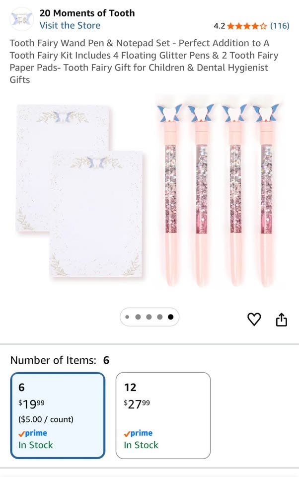 Tooth Fairy Wand Pens & Notepad Set - photo 2