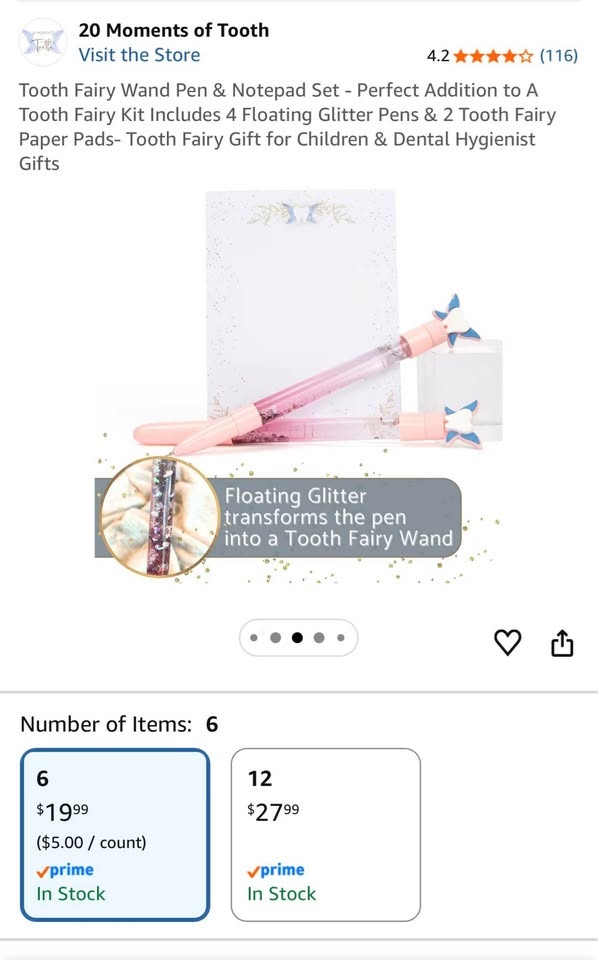Tooth Fairy Wand Pens & Notepad Set - photo 3