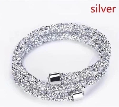 Double Crystals Rhinestones Bracelet for Women Fashion Jewelry