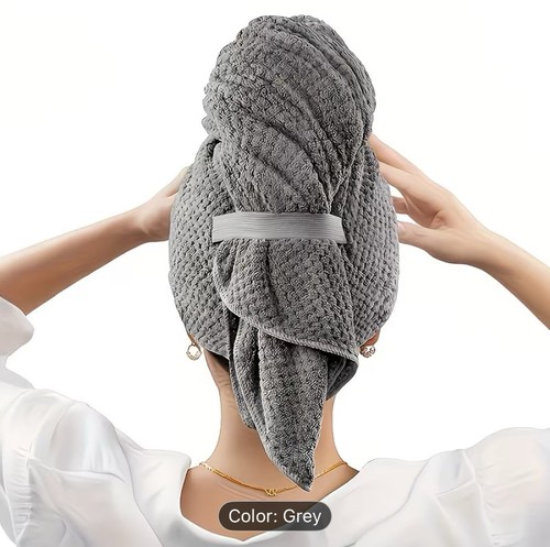 Grey Microfiber Towel Wrap