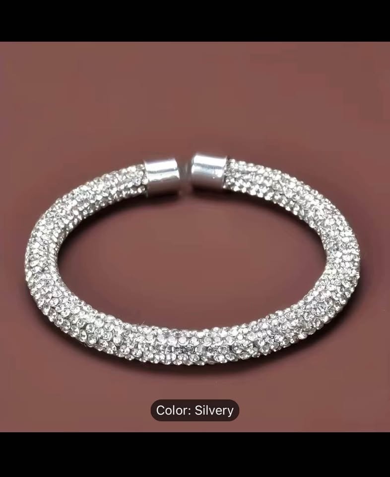 Full Of Shiny Rhinestones Bangle Bracelet Elegant Hand Jewelry A - photo 2