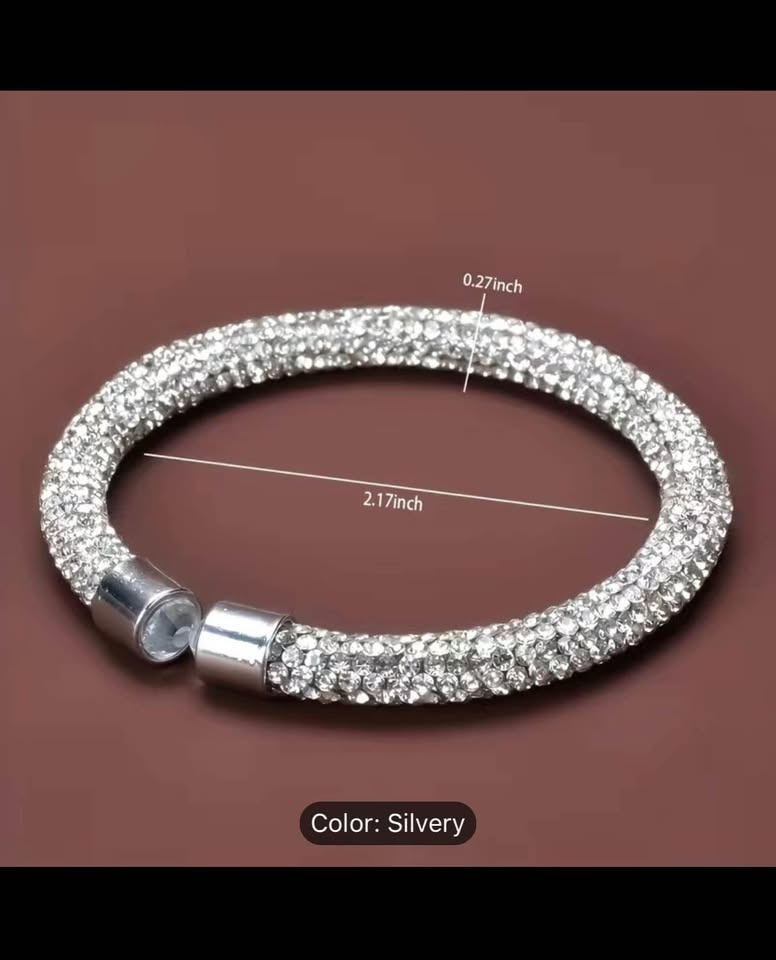 Full Of Shiny Rhinestones Bangle Bracelet Elegant Hand Jewelry A - photo 3