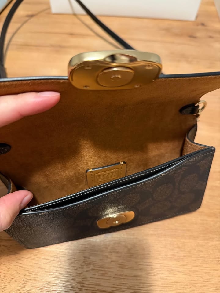 Authentic Coach Eliza Small Flap Crossbody - CP044 Brown/Black - photo 4
