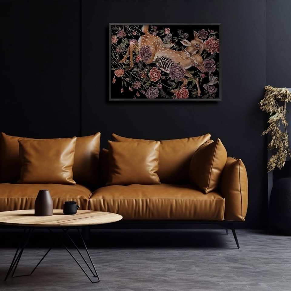 Retro Fawn Deer With Flowers Wall Decor - photo 5