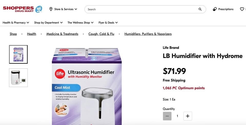 Brand new in Box Life brand Ultrasonic Humidifier