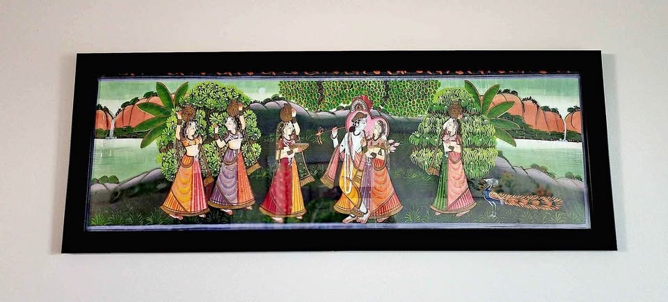 Radha Krishna Rajasthani Hand Painting on Silk