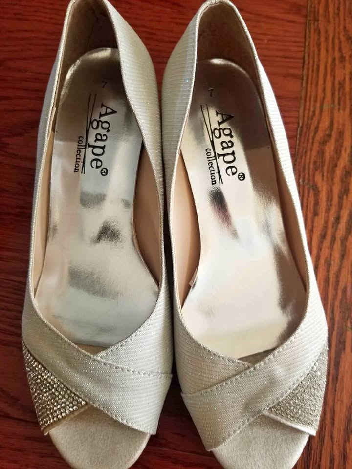 Heels - White with Rhinestones