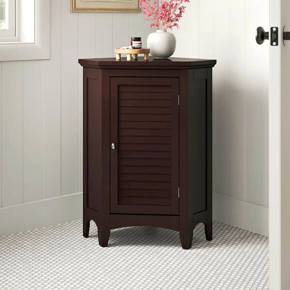 Zal Freestanding Corner Cabinet with Adjustable Shelf