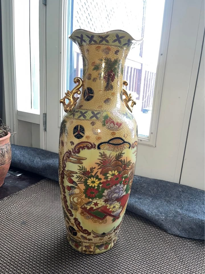 Hand Painted Antique Floor Vase - 22 Inches - photo 2