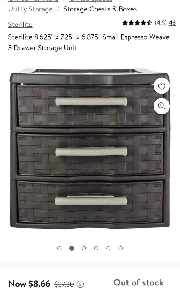 Two Sterilite 3 drawer storage chests
