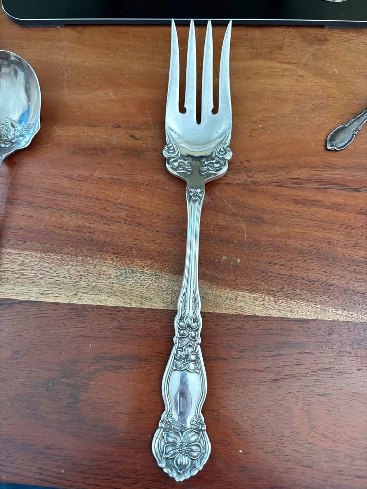 Antique Silver Plated Serving Fork Roger and Co