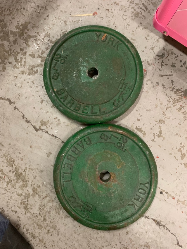 York Barbell Plates - 25 lbs Each