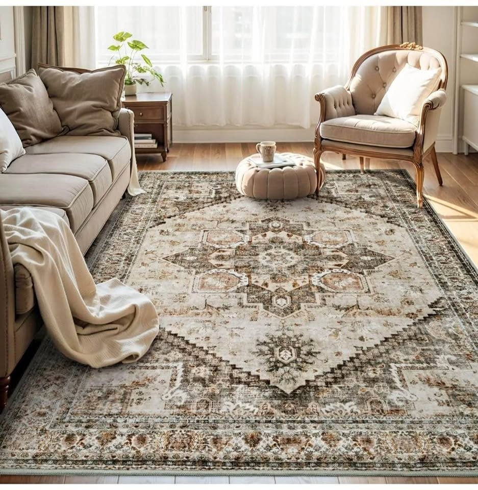 Beige Rugs for Living Room 6x9 Area Rug Soft Carpet
