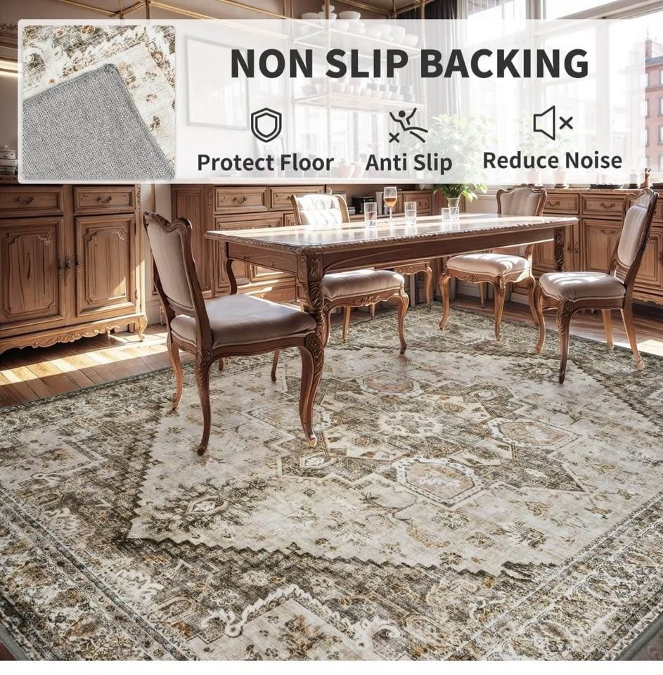 Beige Rugs for Living Room 6x9 Area Rug Soft Carpet - photo 2