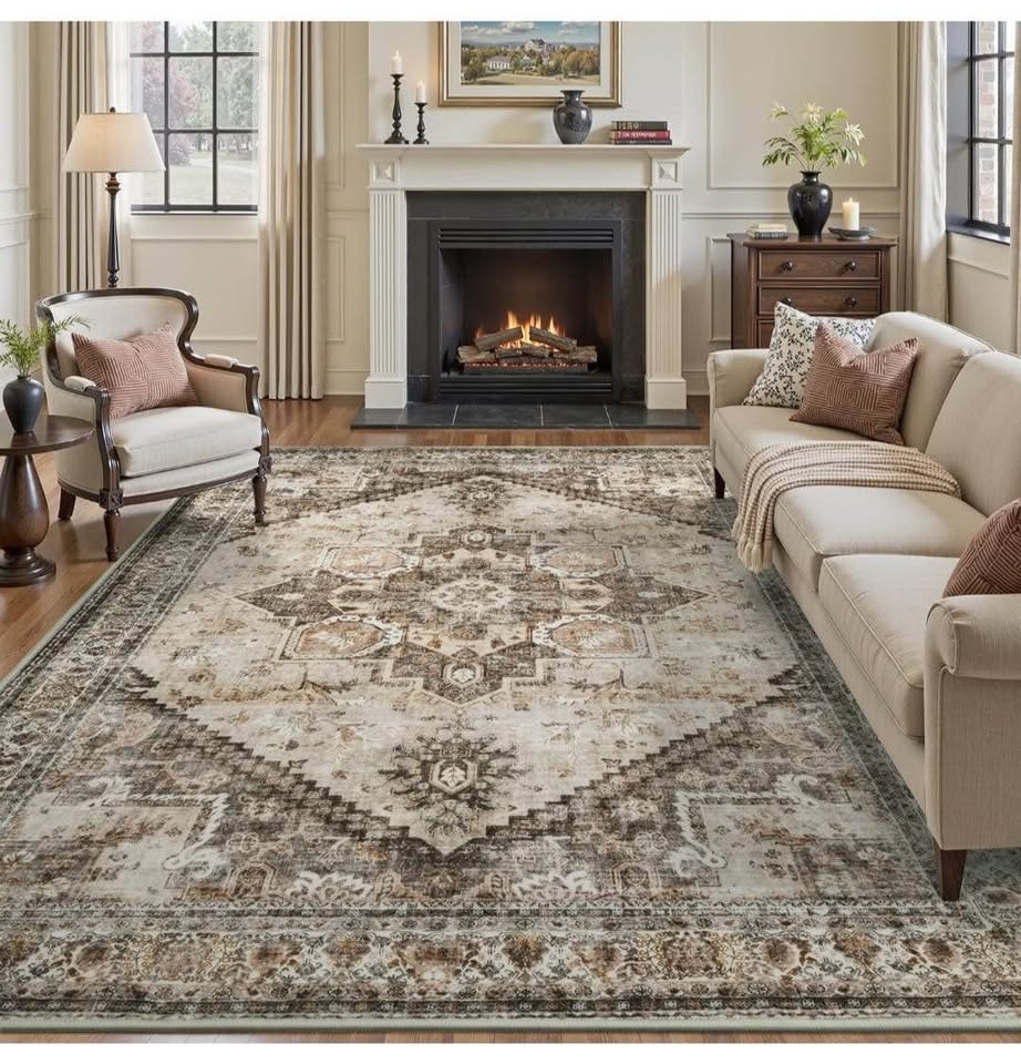 Beige Rugs for Living Room 6x9 Area Rug Soft Carpet - photo 3