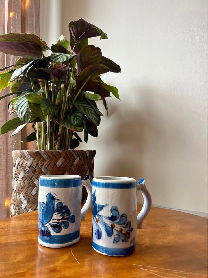 Vintage Hand-painted Pottery Mugs