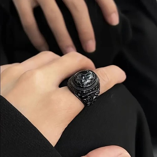 Vintage Retro Black Carved Ring - photo 3