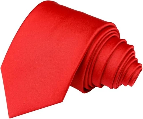 Men's Red Tie - Solid Color, Micro Pattern, 3.15" Necktie - photo 2